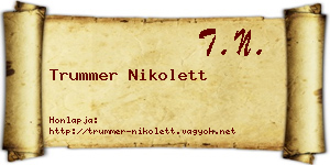 Trummer Nikolett névjegykártya